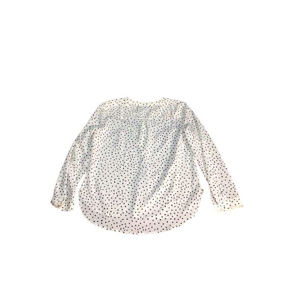 Talbots White Ladies Blouse Polka Dots Long Sleeve Small Petite - Picture 2 of 8